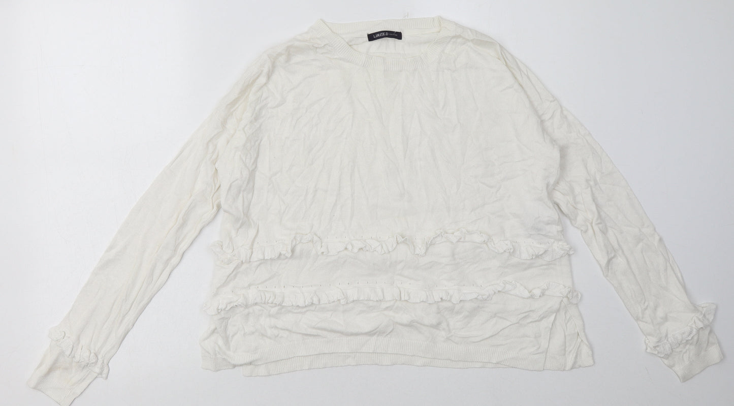 Marks and Spencer Womens White  Viscose Pullover Sweatshirt Size 12  Pullover