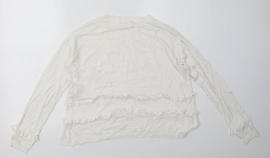 Marks and Spencer Womens White  Viscose Pullover Sweatshirt Size 12  Pullover