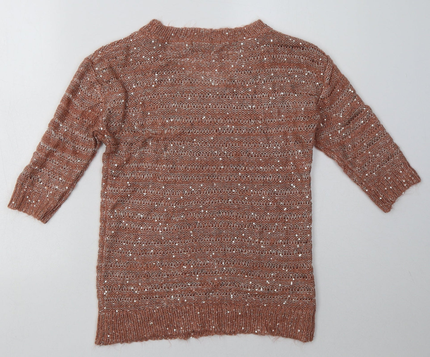 George Womens Pink  Acrylic Pullover Sweatshirt Size 8  Pullover - Sequin Detail