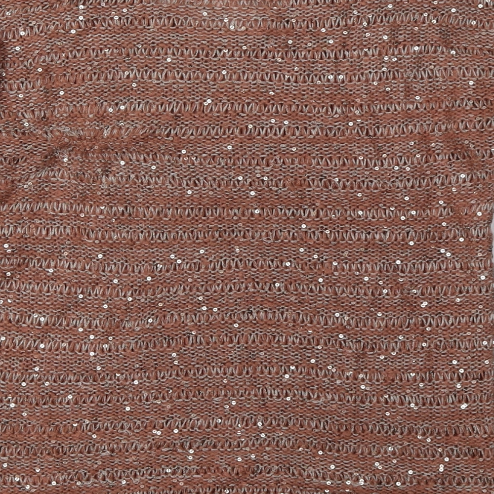 George Womens Pink  Acrylic Pullover Sweatshirt Size 8  Pullover - Sequin Detail