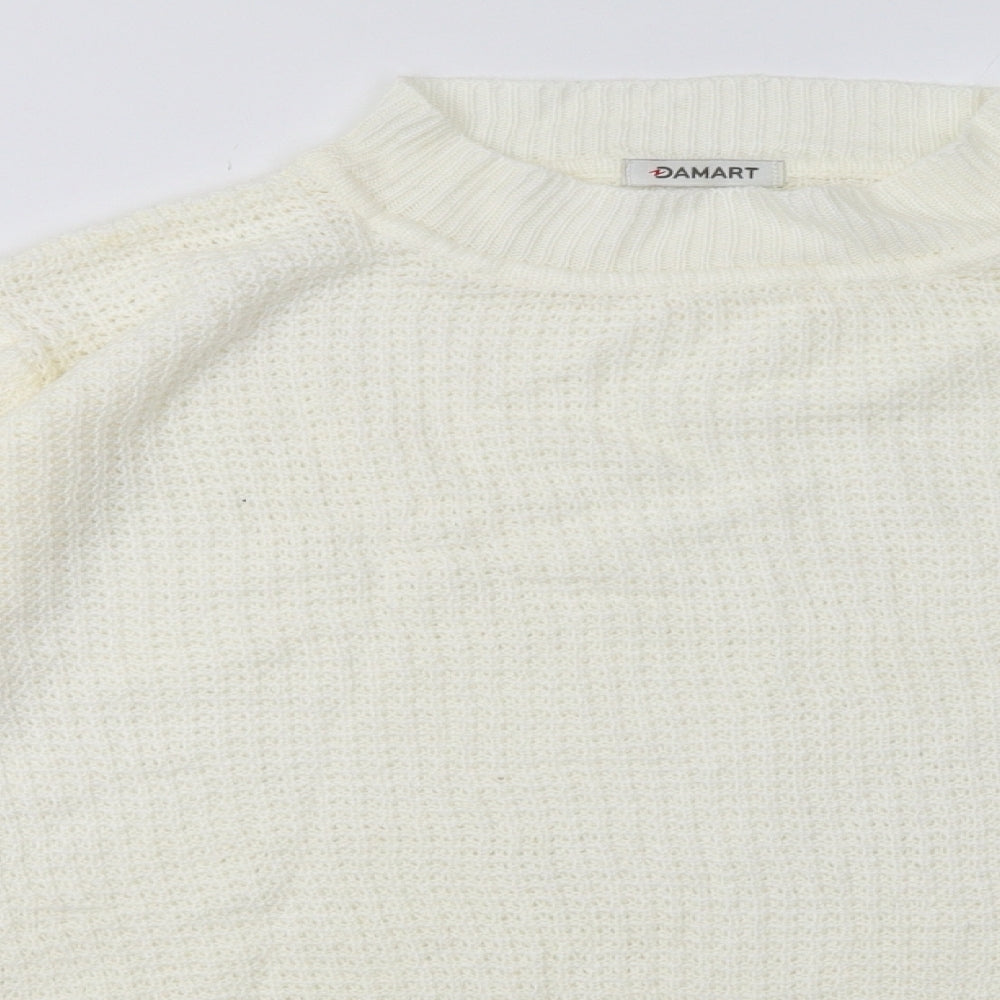Damart Womens White  Acrylic Pullover Sweatshirt Size 14  Pullover