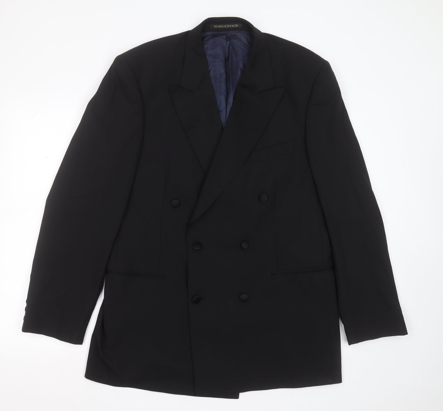Marks and Spencer Mens Blue  Wool Jacket Suit Jacket Size 42