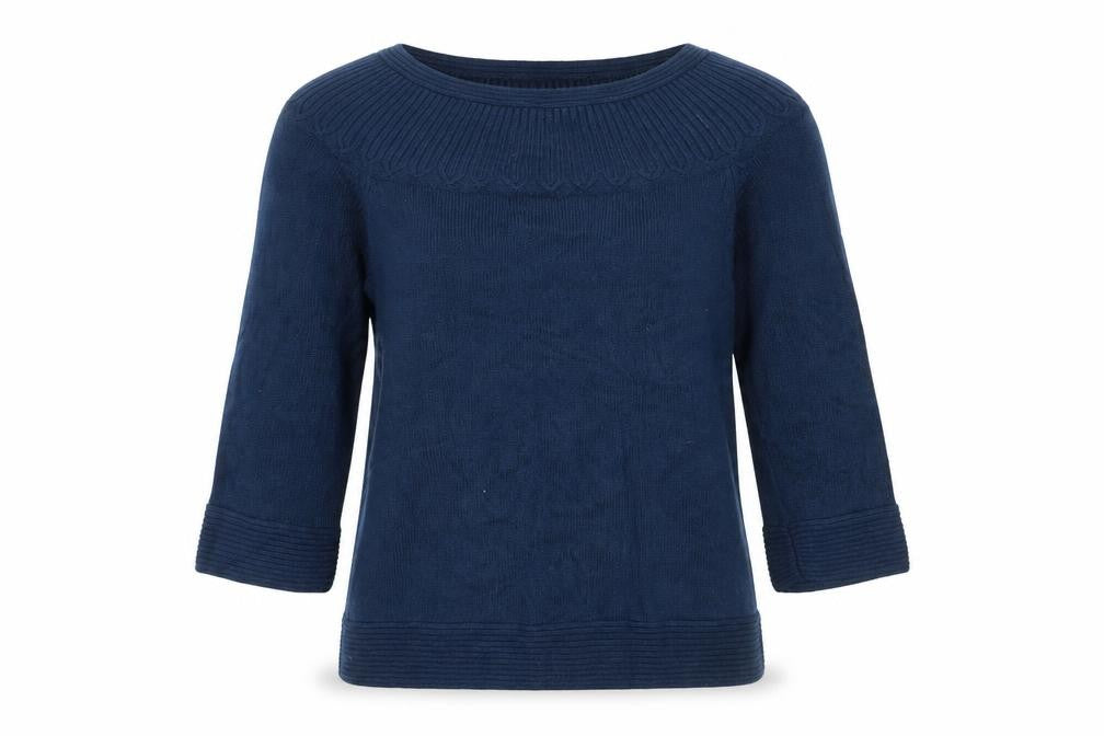 Marks and Spencer Womens Blue Round Neck  Cotton Pullover Jumper Size 10