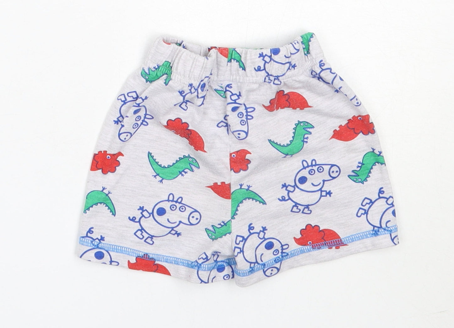 Nutmeg Boys Grey Solid Polyester Capri Sleep Shorts Size 12-18 Months   - peppa pig