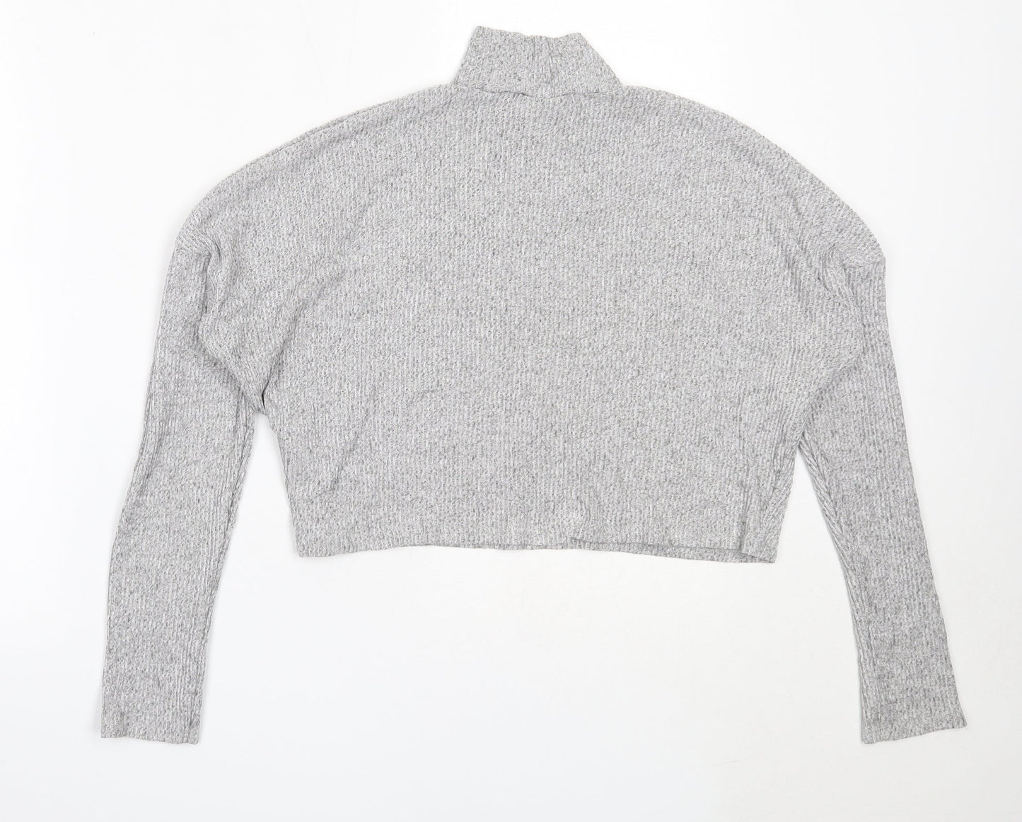Topshop Womens Grey High Neck  Viscose Pullover Jumper Size 6