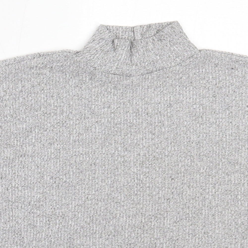 Topshop Womens Grey High Neck  Viscose Pullover Jumper Size 6