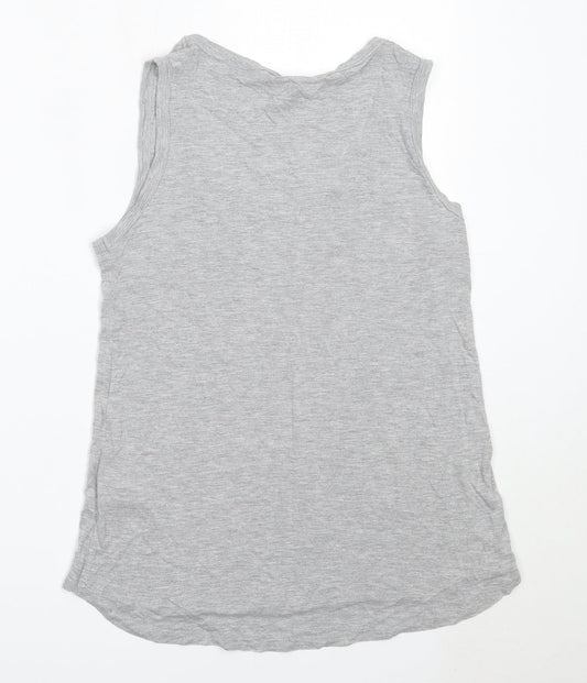 Dorothy Perkins Womens Grey  Viscose Basic Tank Size 10 Round Neck