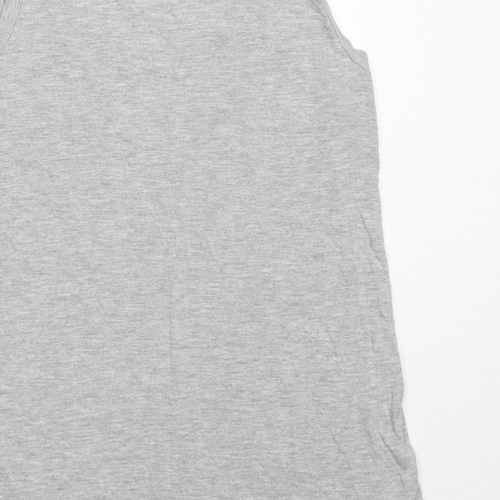 Dorothy Perkins Womens Grey  Viscose Basic Tank Size 10 Round Neck