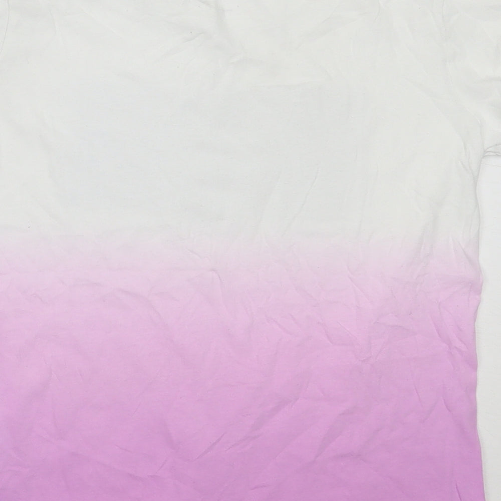 Gap Girls White  Cotton Basic T-Shirt Size L Round Neck