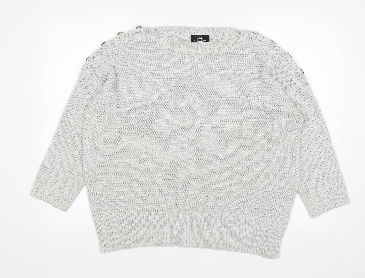 Wallis Womens Grey Roll Neck  Acrylic Pullover Jumper Size M