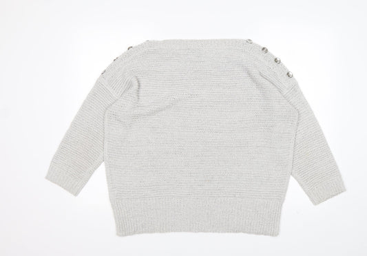 Wallis Womens Grey Roll Neck  Acrylic Pullover Jumper Size M