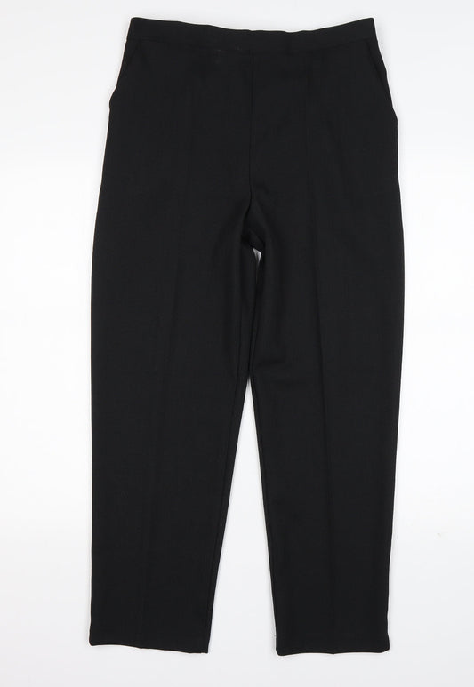 Preworn Womens Black  Polyester Trousers  Size 16 L28 in Regular
