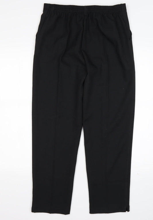 Preworn Womens Black  Polyester Trousers  Size 16 L28 in Regular