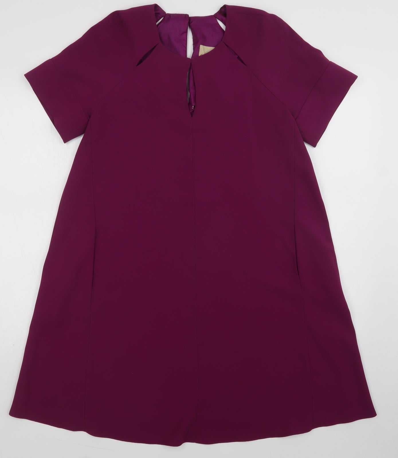 Phase Eight Womens Purple  Polyester A-Line  Size 10  Round Neck Button