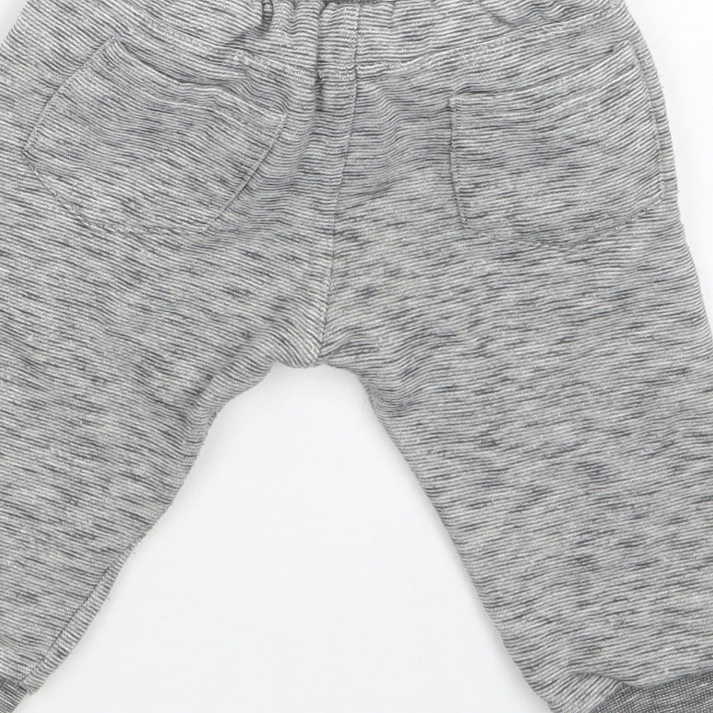 F&F Baby Grey  Cotton Jogger Trousers Size 6-9 Months  Drawstring