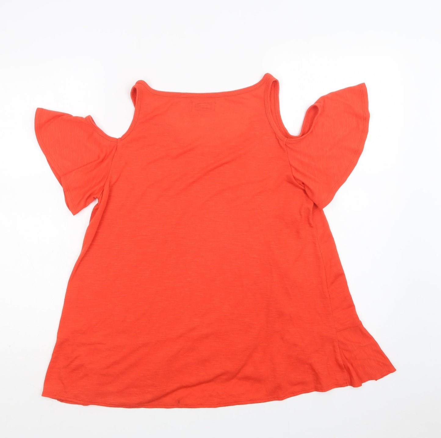 Papaya Womens Red   Basic Blouse Size 12 Scoop Neck - Cold Shoulder
