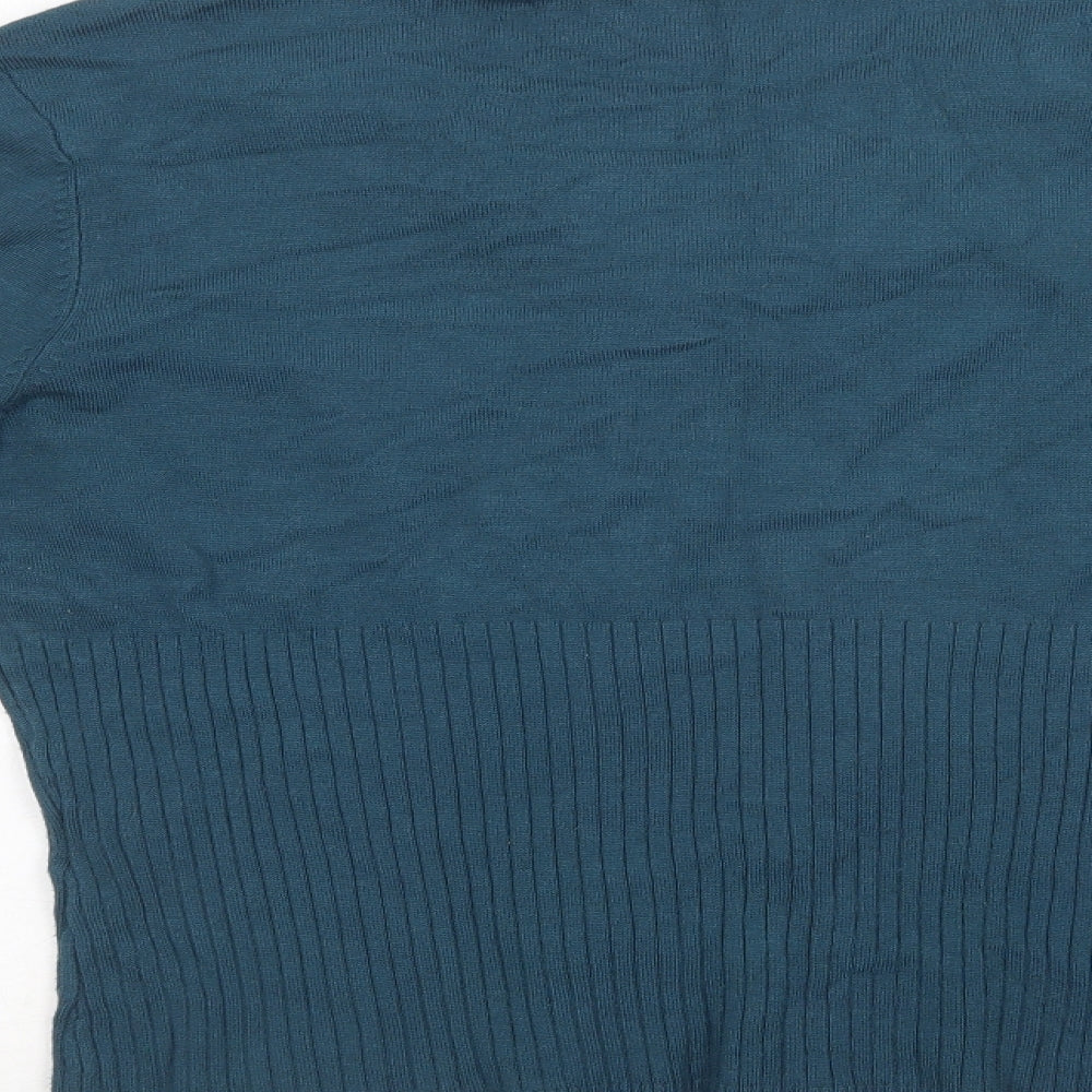 Klass Womens Green V-Neck  Viscose Pullover Jumper Size XL