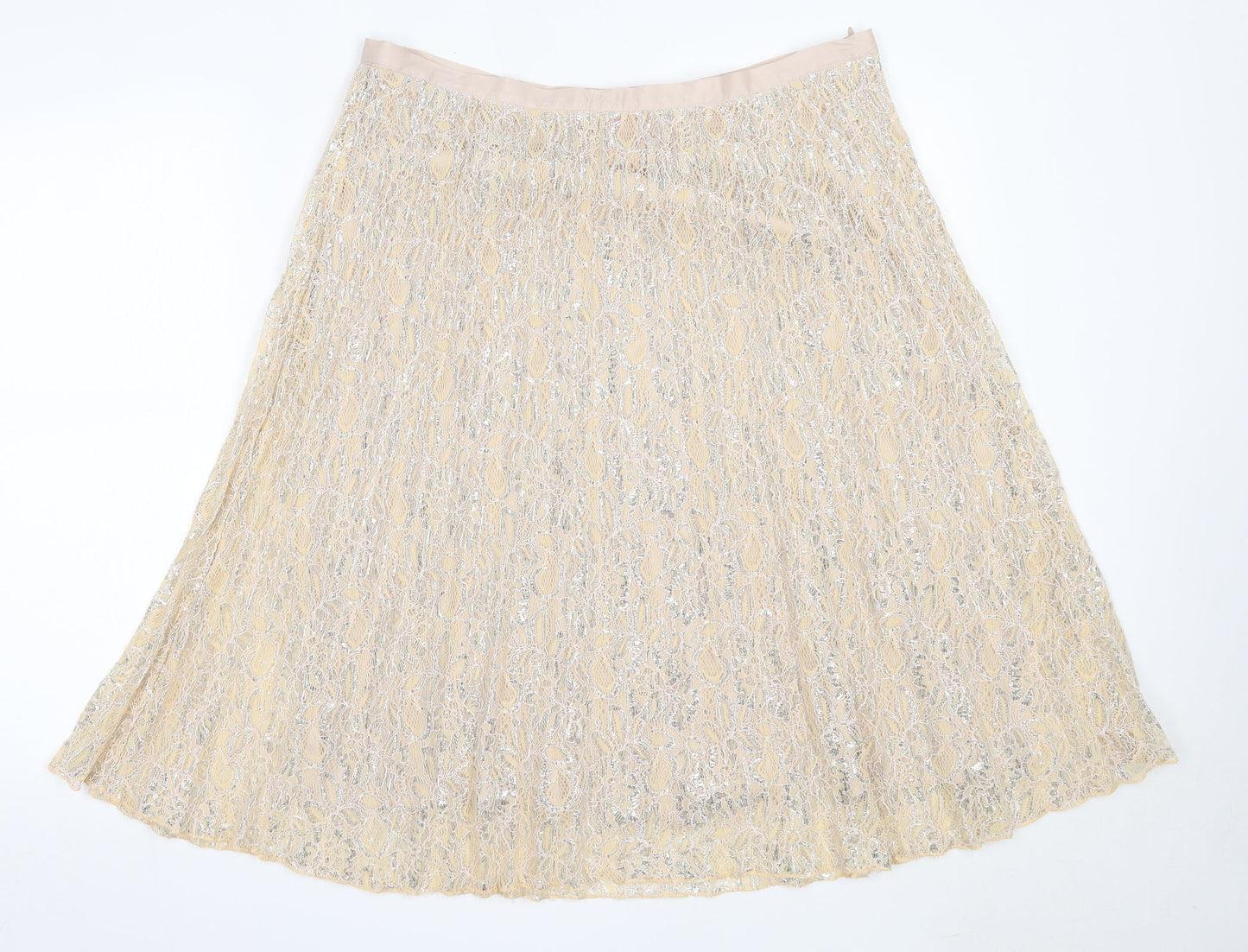 Together Womens Beige  Polyester Flare Skirt Size 16