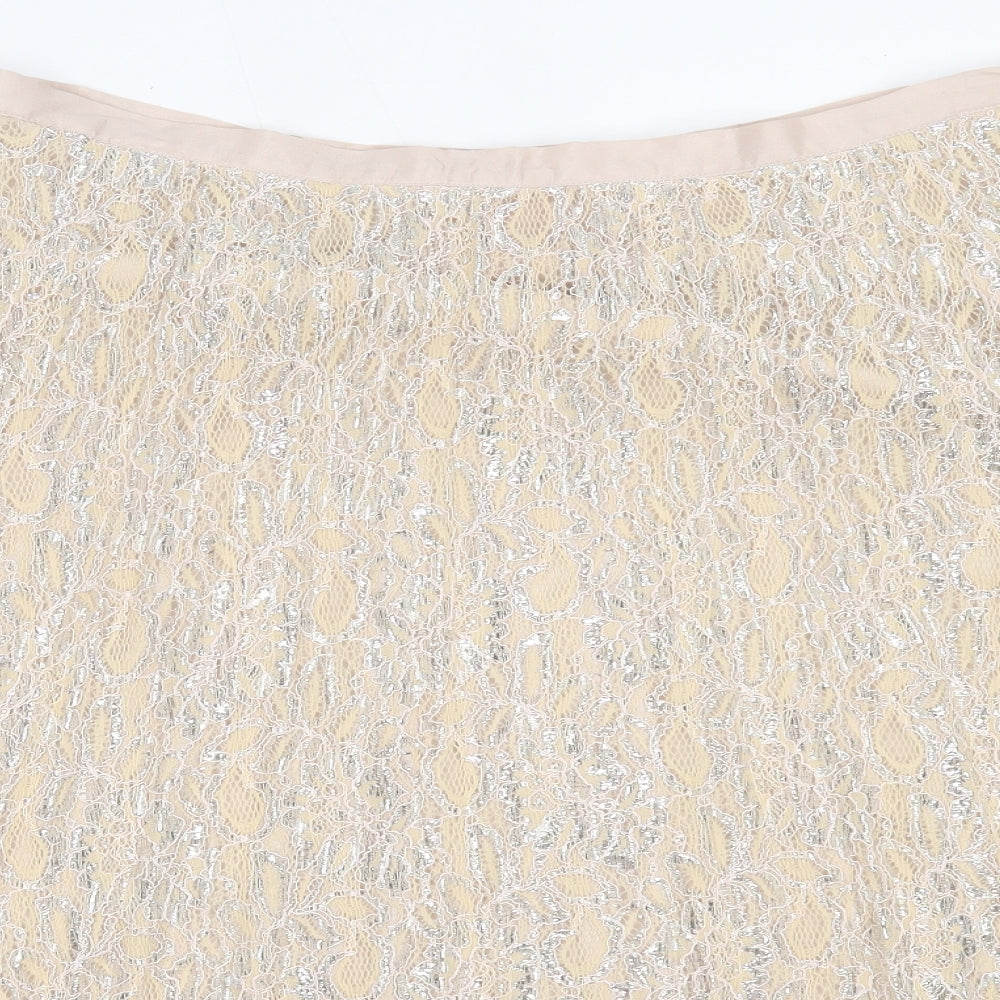 Together Womens Beige  Polyester Flare Skirt Size 16