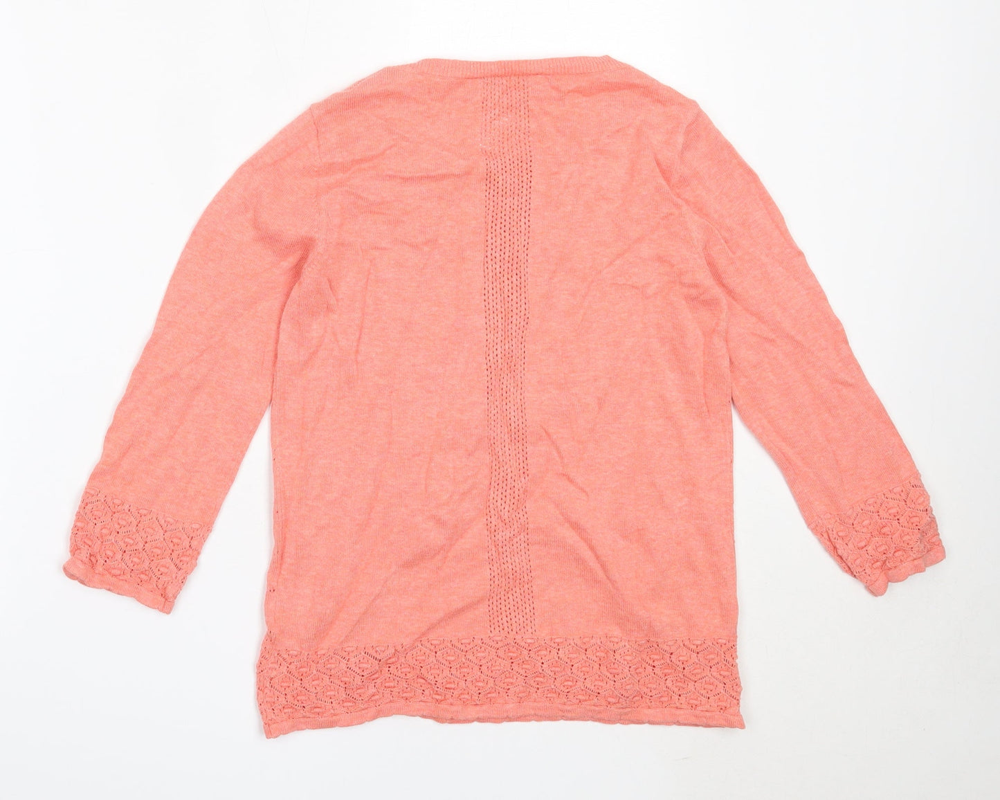 Marks and Spencer Womens Pink Round Neck  Cotton Pullover Jumper Size 8