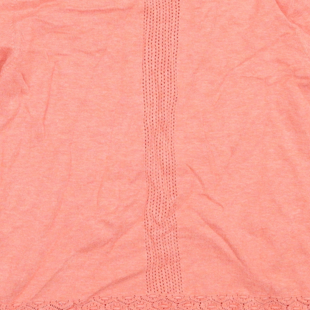 Marks and Spencer Womens Pink Round Neck  Cotton Pullover Jumper Size 8