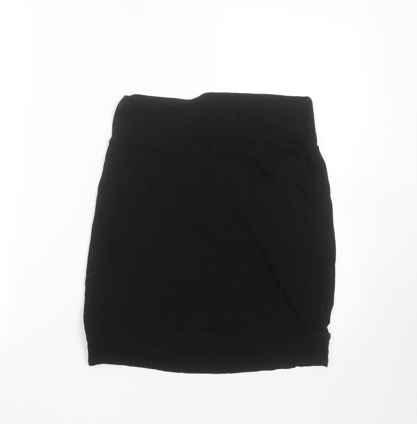 Papaya Womens Black  Viscose Basic T-Shirt Size 10 Off the Shoulder