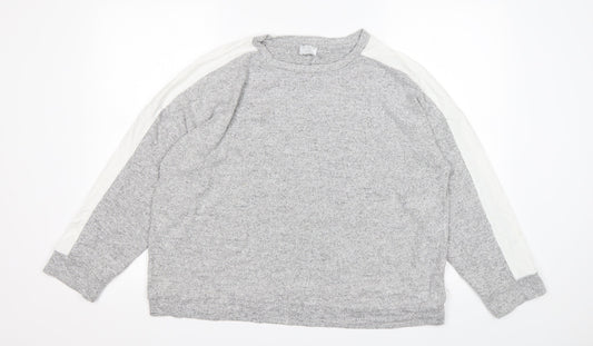 Jeff&Co Womens Grey Round Neck  Viscose Pullover Jumper Size 14