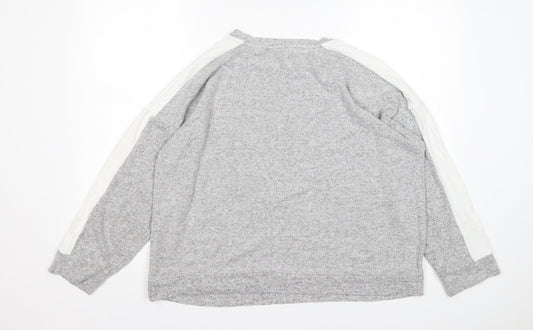 Jeff&Co Womens Grey Round Neck  Viscose Pullover Jumper Size 14