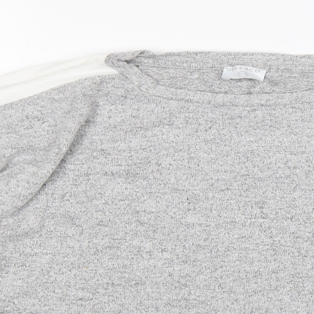 Jeff&Co Womens Grey Round Neck  Viscose Pullover Jumper Size 14