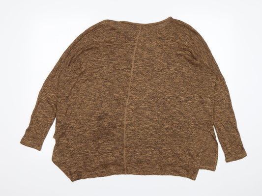 New Look Womens Brown Round Neck  Viscose Pullover Jumper Size 10
