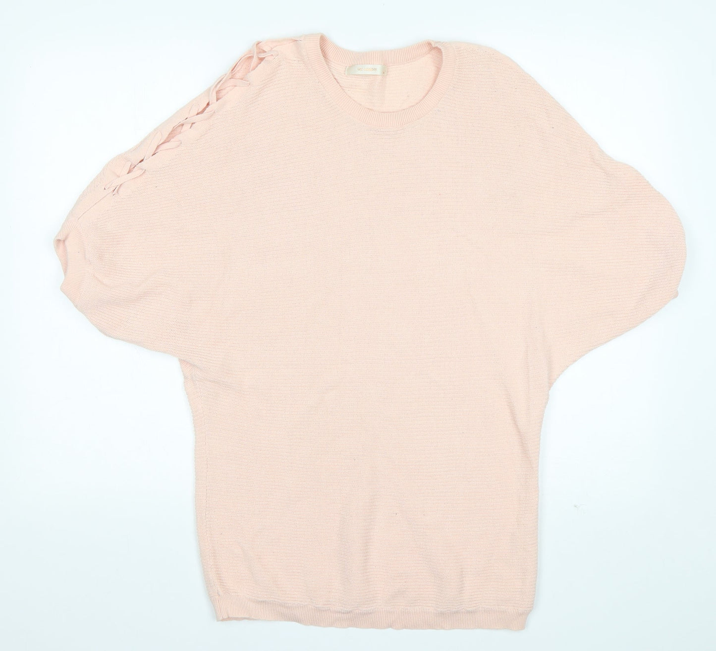 MC Lorene Womens Pink Round Neck  Cotton Pullover Jumper One Size