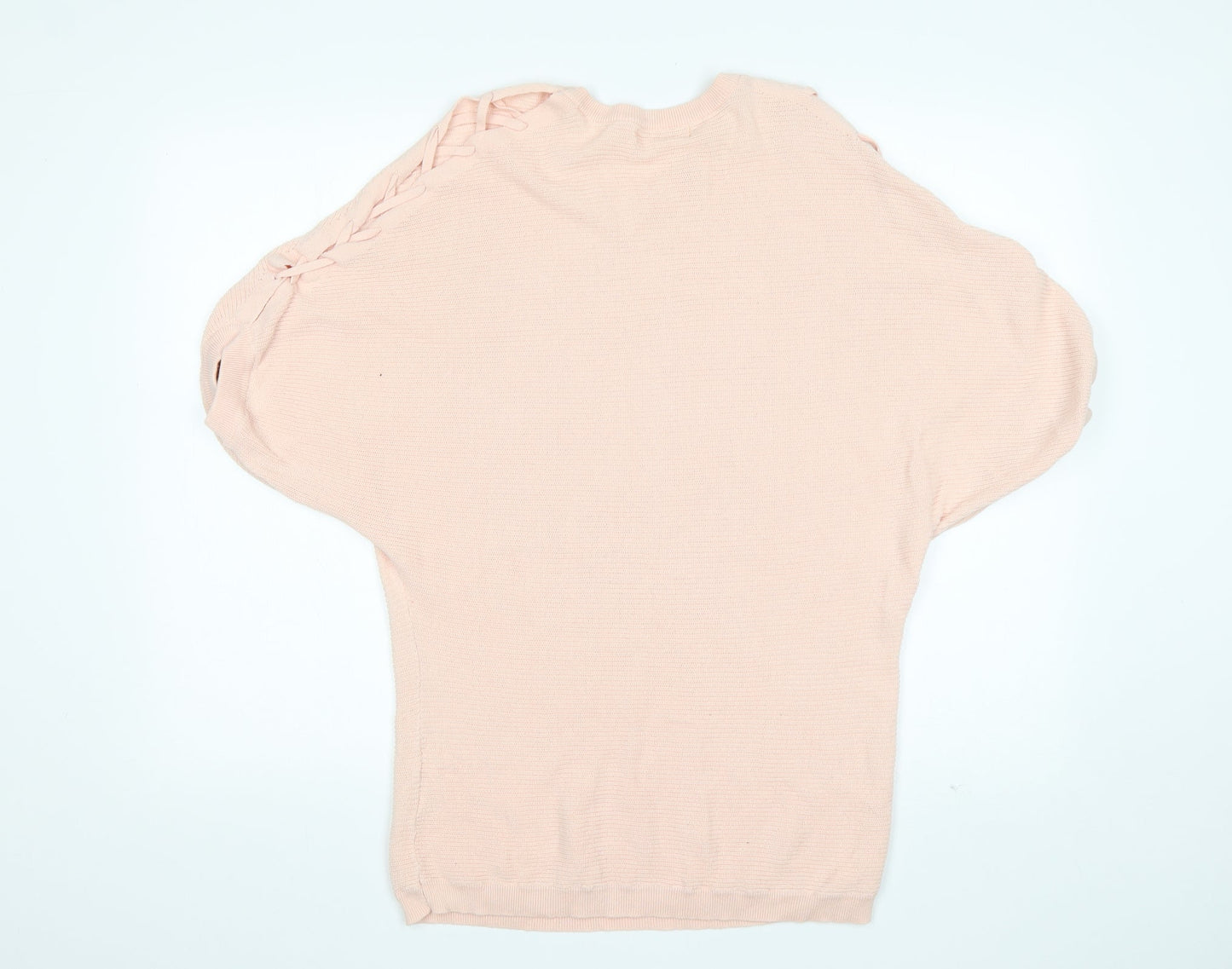 MC Lorene Womens Pink Round Neck  Cotton Pullover Jumper One Size