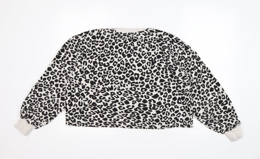 Zara Womens Multicoloured Animal Print  Pullover Sweatshirt Size L   - Cropped