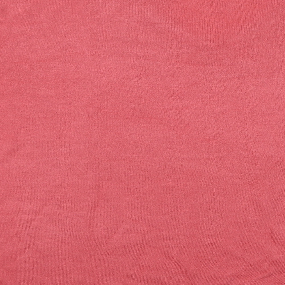 M&S Womens Pink V-Neck  Acrylic Pullover Jumper Size L