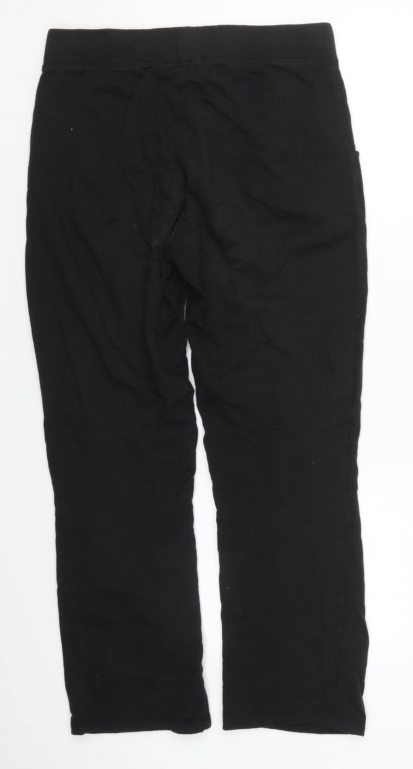 Papaya Womens Black  Cotton Sweatpants Trousers Size S L26 in Regular Drawstring