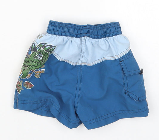 NEXT Boys Blue  Polyester Cropped Trousers Size 3-6 Months   - Crocodile Swim Shorts