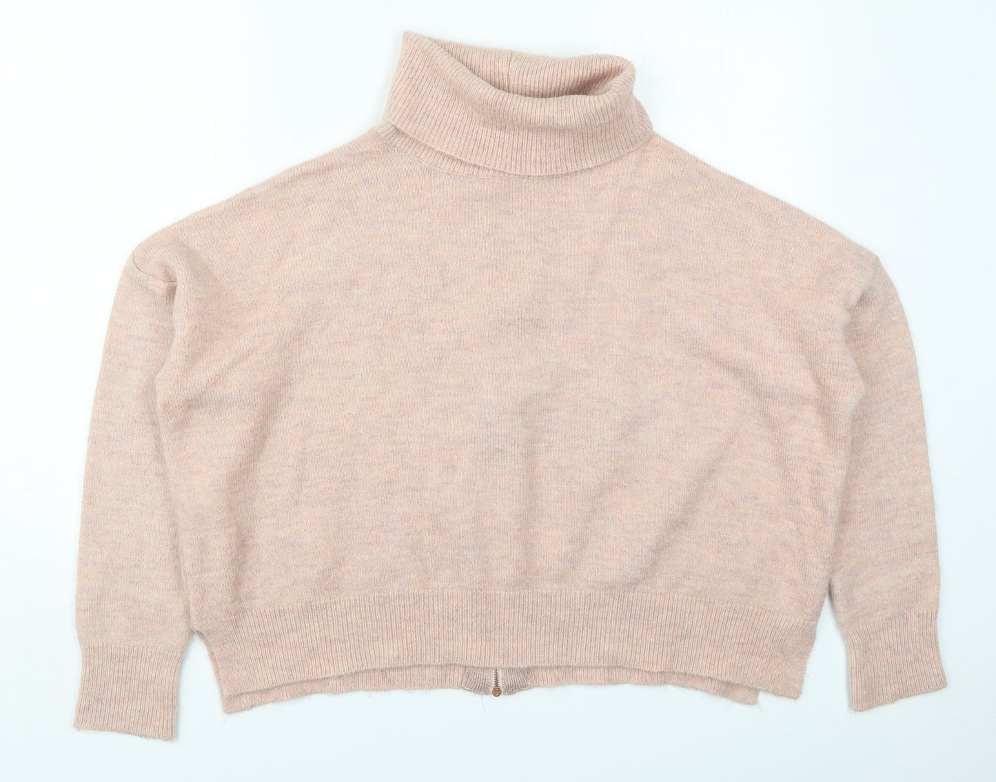 Preworn Womens Pink Roll Neck  Acrylic Pullover Jumper Size 10