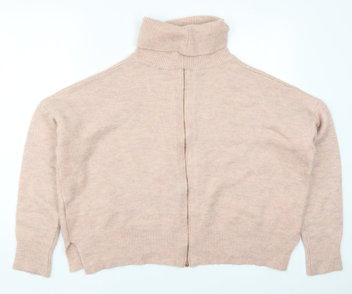 Preworn Womens Pink Roll Neck  Acrylic Pullover Jumper Size 10