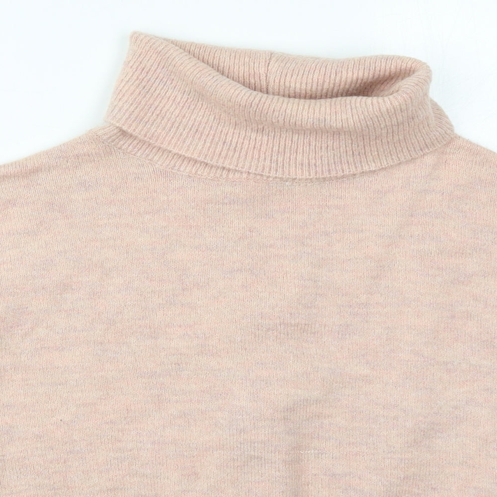 Preworn Womens Pink Roll Neck  Acrylic Pullover Jumper Size 10