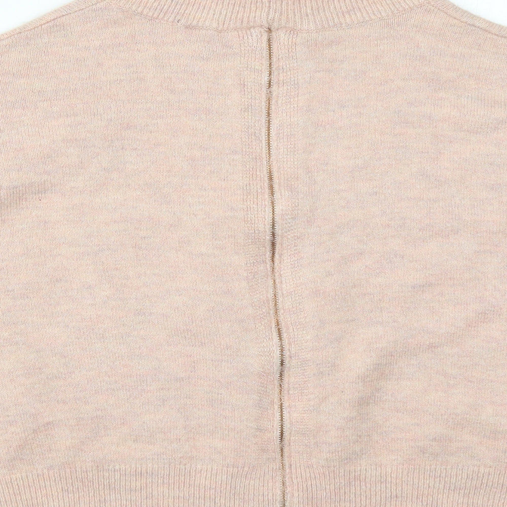 Preworn Womens Pink Roll Neck  Acrylic Pullover Jumper Size 10