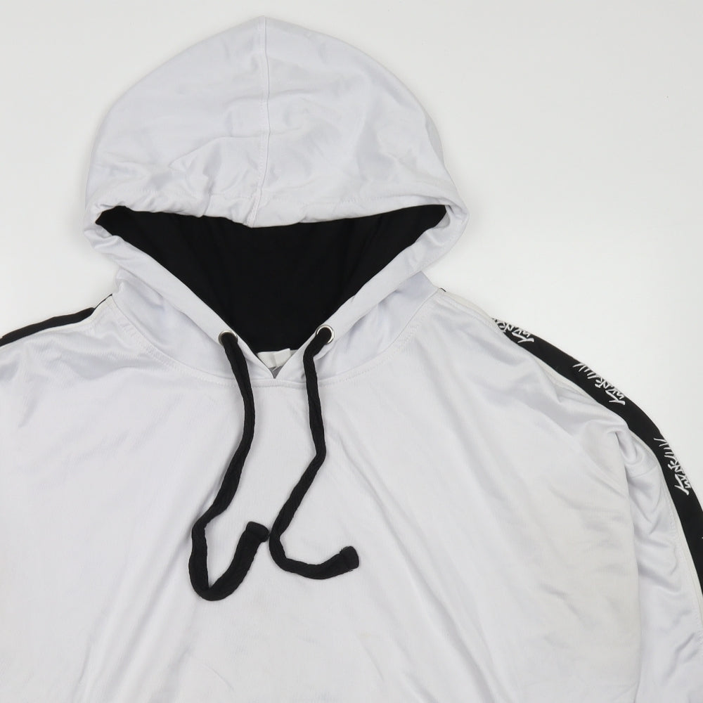 Missguided Womens White  Polyester Pullover Hoodie Size 16