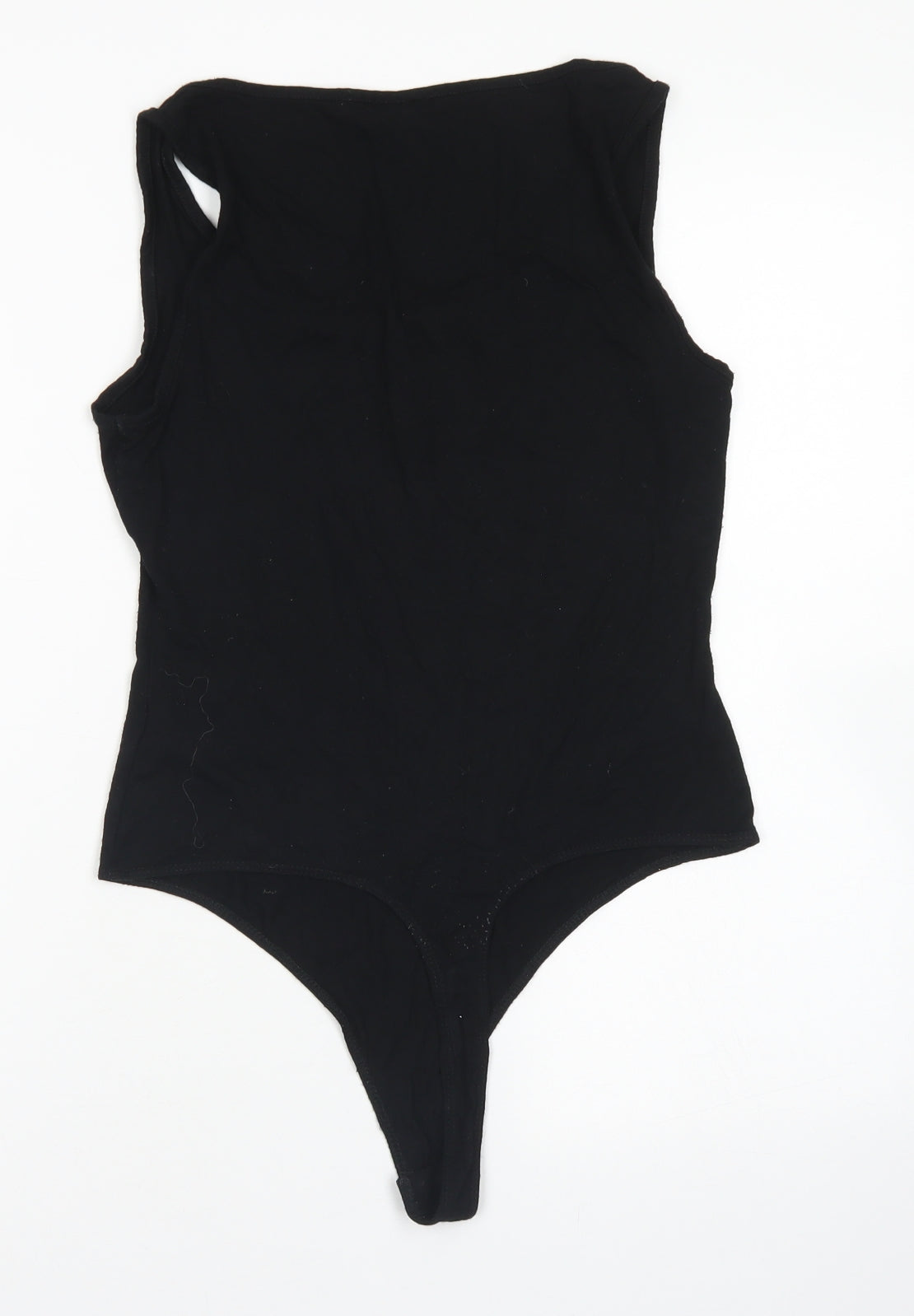 ASOS Womens Black  Viscose Bodysuit One-Piece Size 8  Snap