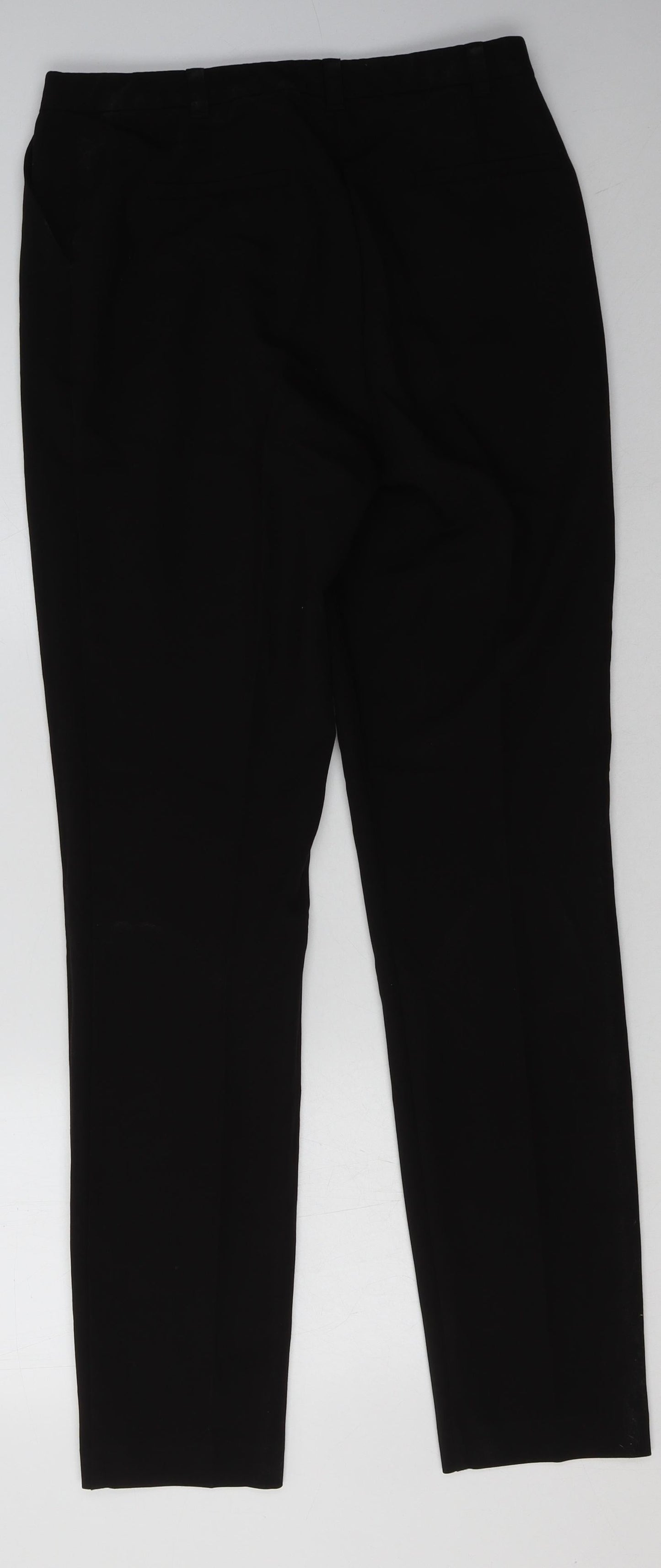 Topshop Womens Black  Polyester Trousers  Size 10 L34 in Regular Hook & Eye