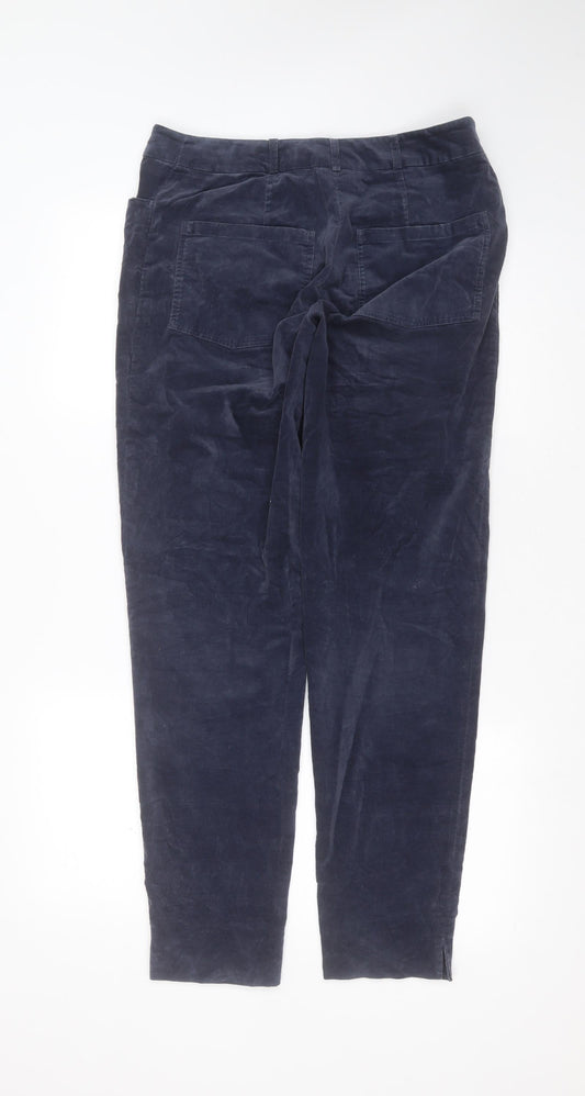 EVELIN BRANDT Womens Blue  Cotton Trousers  Size 10 L30 in Regular Zip