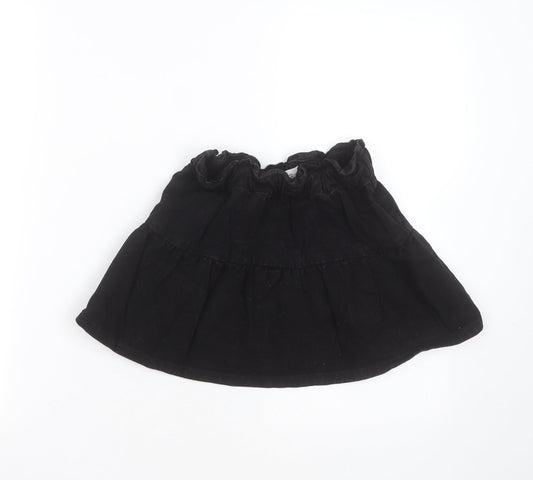 LEFTIES Girls Black  Cotton Mini Skirt Size 9-10 Years  Regular