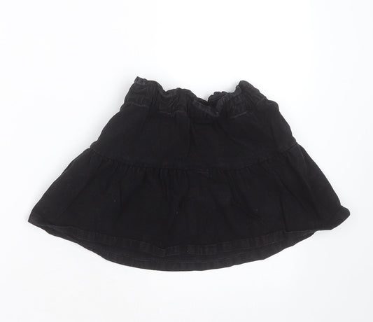LEFTIES Girls Black  Cotton Mini Skirt Size 9-10 Years  Regular