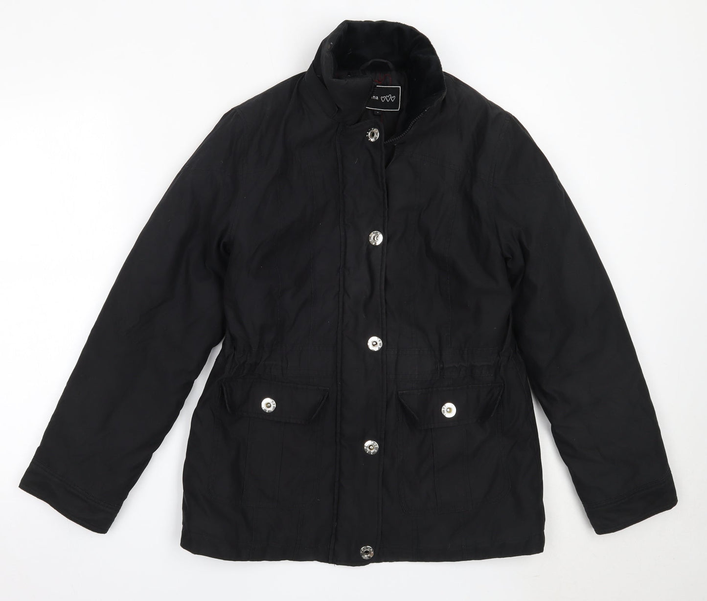 Per Una Womens Black   Overcoat Coat Size S