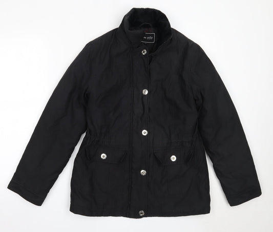 Per Una Womens Black   Overcoat Coat Size S
