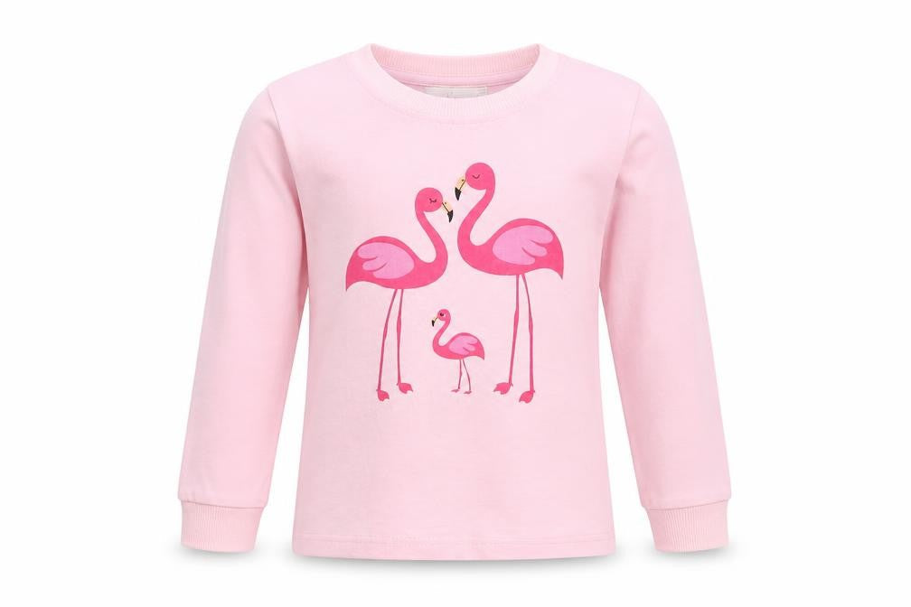 Baywell Girls Pink  Cotton Basic Blouse Size 4-5 Years Crew Neck  - Flamingo