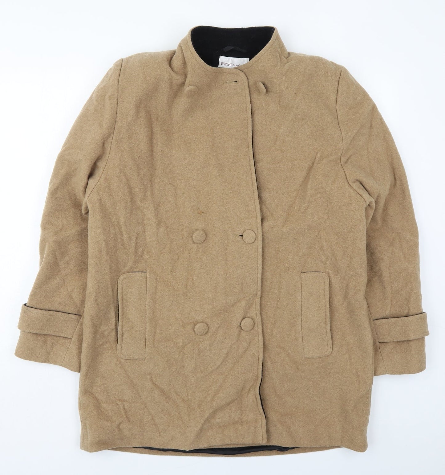 EWM Womens Beige   Pea Coat Coat Size 16  Button